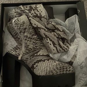 NEW Snake Print Knee High Platform Boots
